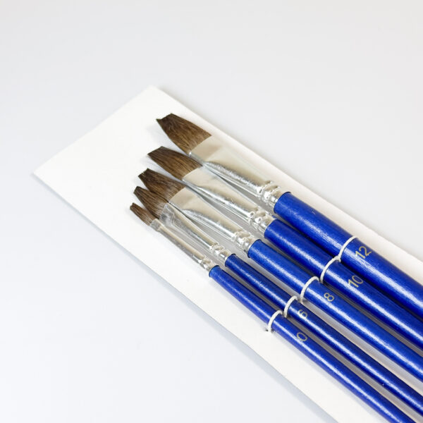 Kit De Pincel Com Cerda Sintética De Ponta Reta - 5 Unidades