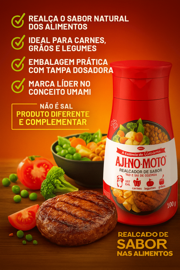 Tempero Realçador De Sabor 100g Aji-no-moto Refil - Imagem 3