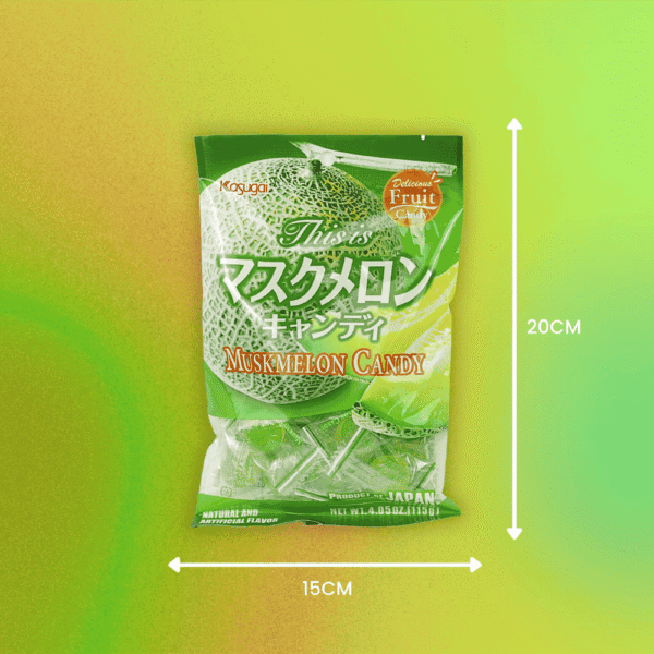 Bala de Melão Kasugai Musk Melon Candy Japão doce importado bala japonesa sabor fruta tradicional confeitaria asiática pacote 115g original Kasugai - Imagem 4