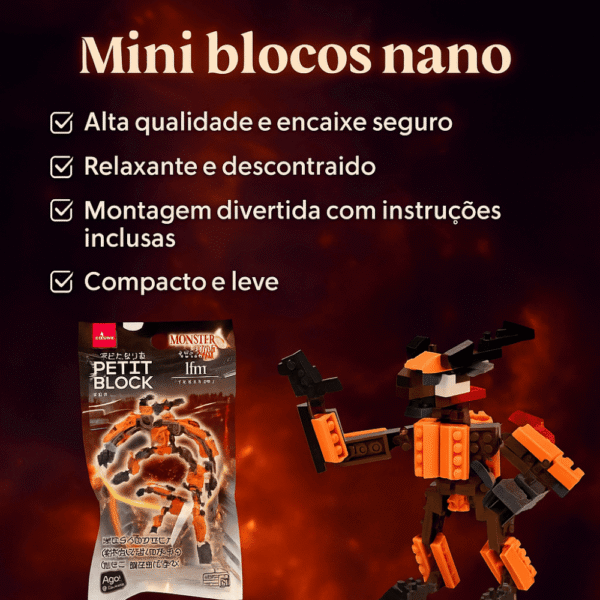 Petit Block Monsters Ifrit – Mini Blocos de Montar Mini Lego