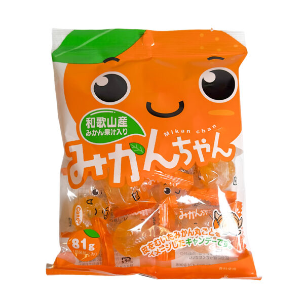 Bala Japonesa de Tangerina Mikan-chan Daiso doce importado bala sabor fruta cítrica Japão bala de laranja tangerina pacote 81g original