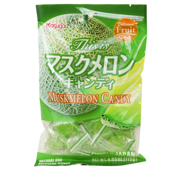 Bala de Melão Kasugai Musk Melon Candy Japão doce importado bala japonesa sabor fruta tradicional confeitaria asiática pacote 115g original Kasugai