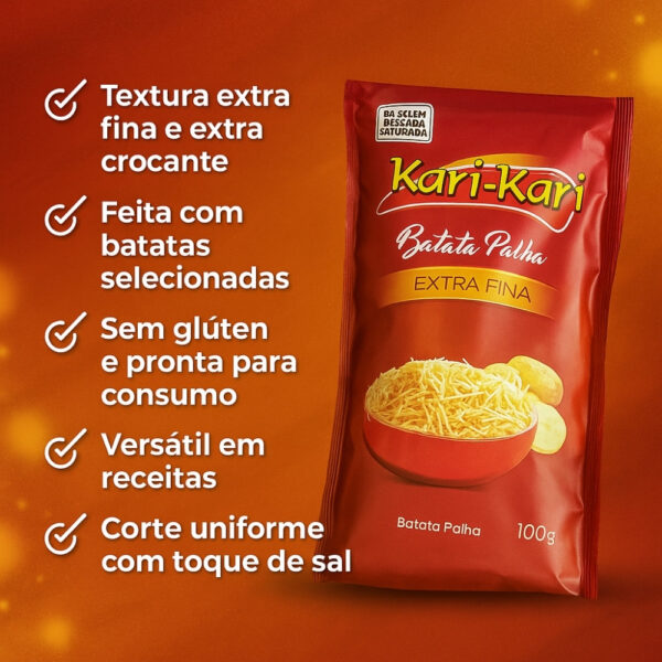 Batata Palha Extra Fina Kari‑Kari, Crocante, Premium - Sem Glúten - Imagem 3
