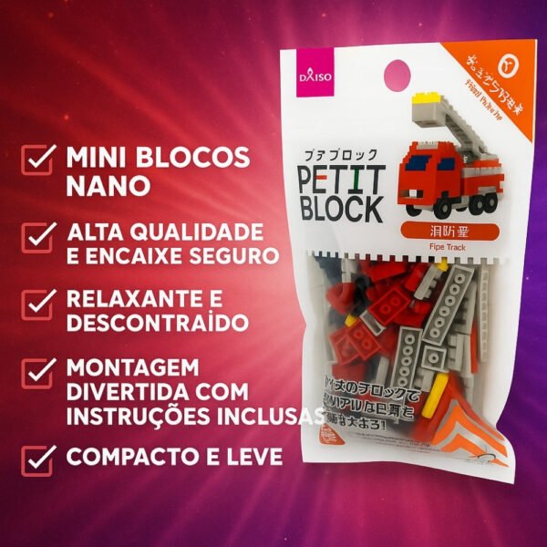Petit Block Fire Truck/Caminhão de Bombeiro – Mini Blocos de Montar Mini Lego