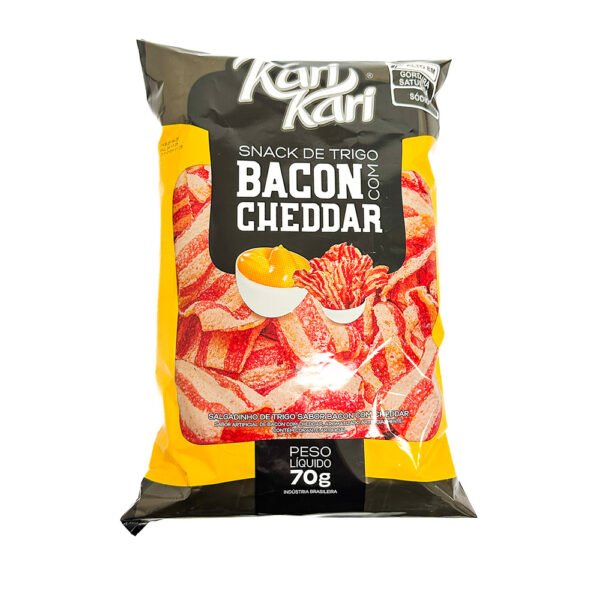 Snack de Trigo Kari Kari Sabor Bacon com Cheddar – Pacote 70g Salgadinho Crocante Brasileiro