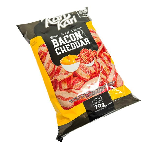 Snack de Trigo Kari Kari Sabor Bacon com Cheddar – Pacote 70g Salgadinho Crocante Brasileiro