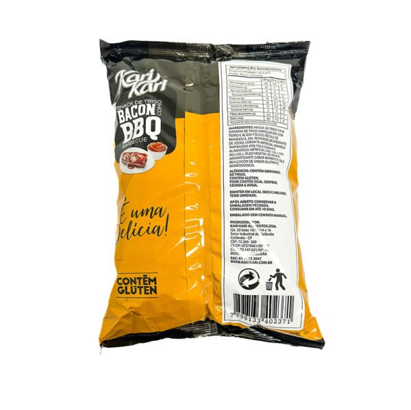 Snack de Trigo Kari Kari Sabor Bacon com BBQ – Pacote 70g Salgadinho Crocante Brasileiro