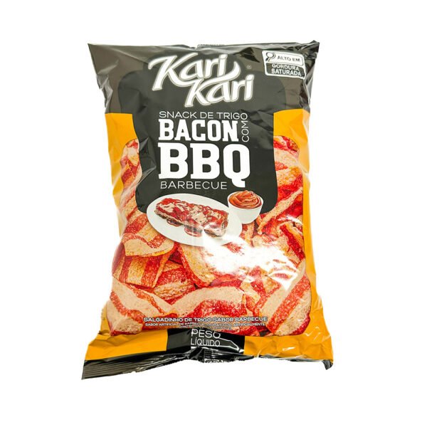 Snack de Trigo Kari Kari Sabor Bacon com BBQ – Pacote 70g Salgadinho Crocante Brasileiro