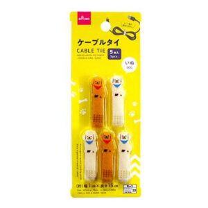 Velcro de Nylon Para Cabos Organizador Reutilizável Daiso 5 Unidades Com Estampa Cachorro