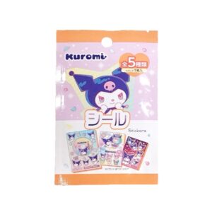 Adesivo de Papel Kuromi Sortido Sanrio Colecionável para Decoração de Cadernos Agendas e Scrapbook