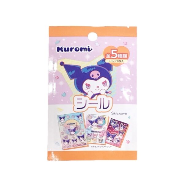Adesivo de Papel Kuromi Sortido Sanrio Colecionável para Decoração de Cadernos Agendas e Scrapbook